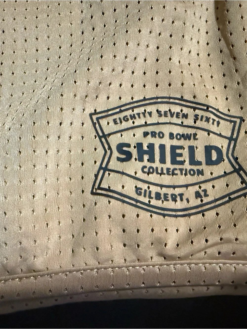 Men's Tan Athletic Mesh Shorts with Logo Accents